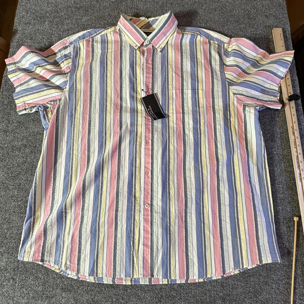 Roundtree & Yorke Striped‎ Shirt - XXL, 100% Cotton, New With Tags